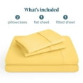 thumbnail image 3 of Bare Home Premium 1800 Collection 4-Piece Bed Sheet Set, King, Lemon Drop, 3 of 11
