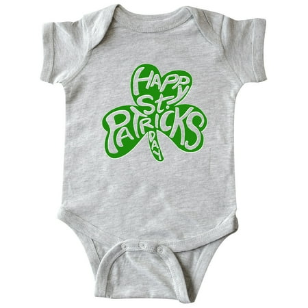 

Inktastic Happy St. Patrick s Day- green shamrock cutout Gift Baby Boy or Baby Girl Bodysuit