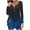Blue, variant on ICHUANYI Women's Fashion Long Sleeve Henley Tops Pullover Buttons Casual Loose Fit Shirt V Neck Tunics Fall Winter Clothing 2023