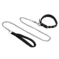 thumbnail image 3 of Correa para perro, correa para caminar para perros, correa de Metal multiusos para perros, cuerda de tracción para mascotas para cachorros pequeños y negro con cuello, 3 of 8