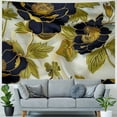 thumbnail image 4 of GOSMITH Tapestry Wall Hanging Petal Oriental Leaf Rose Garden Peony Flower Design Artwork Flora Nature Floral Retro Black Beauty Tapestry Decor Living Room Bedroom for Home Painting, 4 of 6