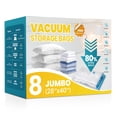 thumbnail image 1 of Bolsas YSSOA para almacenamiento al vacío, paquete de 8 unidades, tamaño Jumbo Space Saver, transparentes, 1 of 6