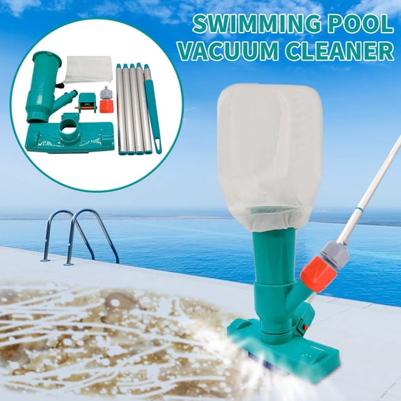 Portable Pool Vacuum Cleaner with Cleaning Brush, Light Green US Standard Swimming Pool Sweeper Tool Light Green