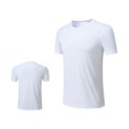 thumbnail image 3 of lkfuzj Mens Gym Workout T-Shirt Slim Fit Short Sleeve Crew Neck Pullover Tops Performance Athletic Shirts Running Fitness Tee - White, 3 of 10