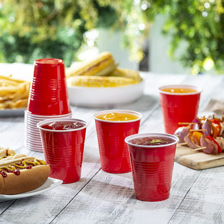 Comfy Package Disposable Cups 12 oz Plastic Cups for Party, Red 240-Pack 