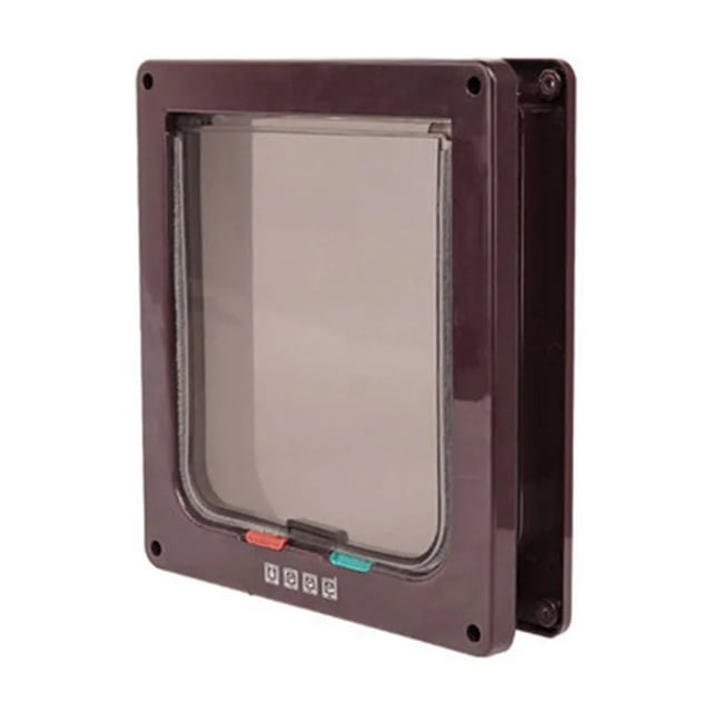 Smart Pet Door 4 Way Locking Security Lock ABS Plastic Dog Cat Flap Door Controllable Switch Direction Doors Small Pet Supplies