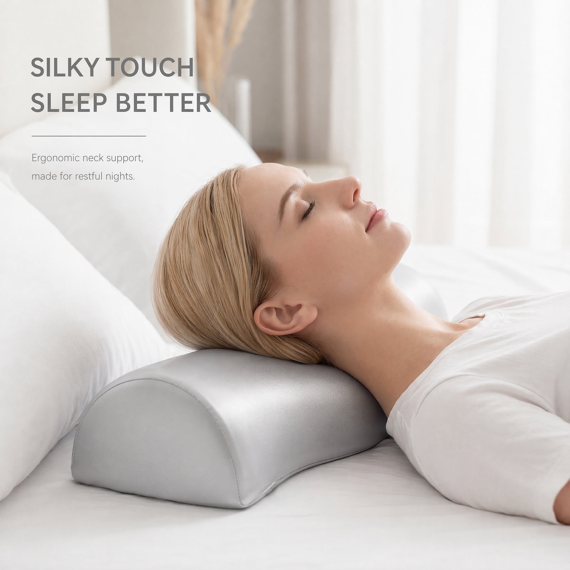 Unique Bargains Neck Pillow Sponge Cervical Support for Sleep Gray B 19.7"x5.9"x3.9" 2Pcs
