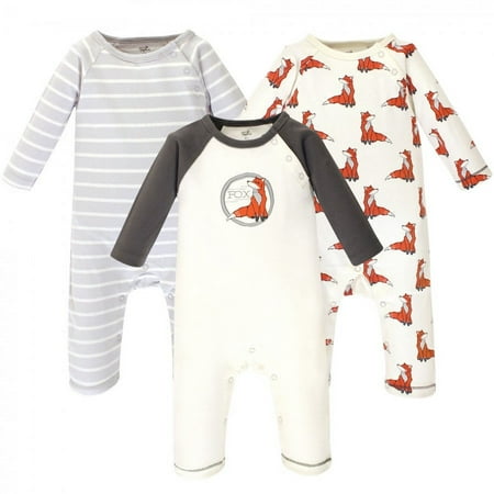 UPC: 0660168675450 | Touched by Nature Baby Boy Organic Cotton Coveralls 3pk  Boho Fox  18-24 Months