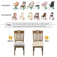 thumbnail image 4 of Lavish Cover Stretch Chair Seat Cover, Elastic Removable Dining Chair Cushion Slipcover, Beige Jacquard Textured, 4 Pack, 4 of 7