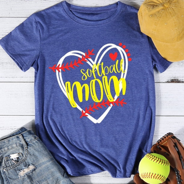 softball mom t shirt tee Retro azul L FLhrweasw Para estrenar