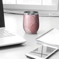 thumbnail image 3 of 12oz Stemless Wine Tumblers Pink Floral Pattern Vacuum Insulated Stainless Steel Travel Tumbler Cups Mug with Lid and Straw for Champaign,Cocktail,Beer with Cleaning Brush, 3 of 5