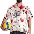 thumbnail image 4 of Valentine's Day Love Men's Button Down Hawaiian Poplin Shirt Summer Beach Printed Casual Short Sleeve Unisex Shirts, 4 of 6