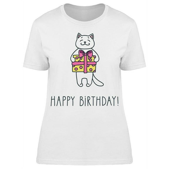 Happy Birthday Cat Present  T-Shirt Women -Image by Shutterstock, Female XX-Large