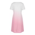 thumbnail image 5 of GaThRRgYP Women's Floral Print Tiered Short Sleeve Dress,Women's Fashion Summer Gradient Short-sleeved V-neck Casual Dress Pink L, 5 of 8