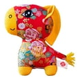 thumbnail image 1 of ERK 1Pcs "Fu" Horse Traditional Floral Fabric Stuffed Animal (13cm/20cm Sizes) | For Festivals Home, 1 of 4