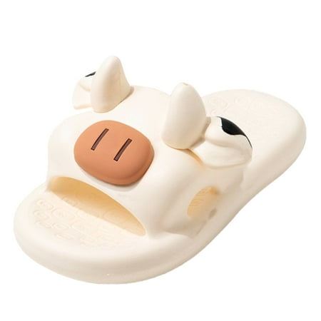 

Cathalem Slippers For Summer New Cartoon Shape Women Slipper For Outdoor Soft Non Slip Bathroom Slippers For Women And Men White 44