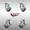 thumbnail image 2 of 3.5 Inch 316SS Thermoplastic Rubber Wheel Swivel Top Plate Caster Set 2 Brakes, 2 of 2