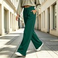thumbnail image 7 of Women's Wide Leg Pants High Waisted Drawstring Elastic Waist Casual Loose Palazzo Solid Color Trousers with Pockets, 7 of 7
