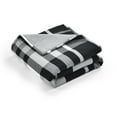 thumbnail image 3 of Lush Decor Farmhouse Yarn Dyed Plaid Eco-Friendly Recycled Cotton Reversible Throw, 60x50, Black/White, Single, 3 of 3
