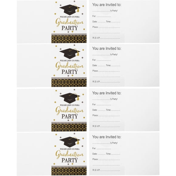 STRANDCHIC 8Pcs Graduation Ceremony Invitation Cards Paper with Elegant Graduation Theme
