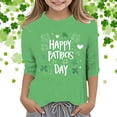 thumbnail image 2 of Shadoumai St Patrick Day Shirt Girls Boys Casual Short Sleeve Funny Irish Tops Breathable Soft Kids' Summer Clothing, 2 of 4