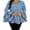 Sky Blue, variant on Womens Plus Size Tops Flared Long Sleeve Shirts Fashion Round Neck Ruffle Blouses Dressy Casual