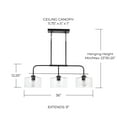 thumbnail image 2 of Capital Lighting 838435MB 3 Light 12-1/4" Tall Linear Chandelier - Black, 2 of 7