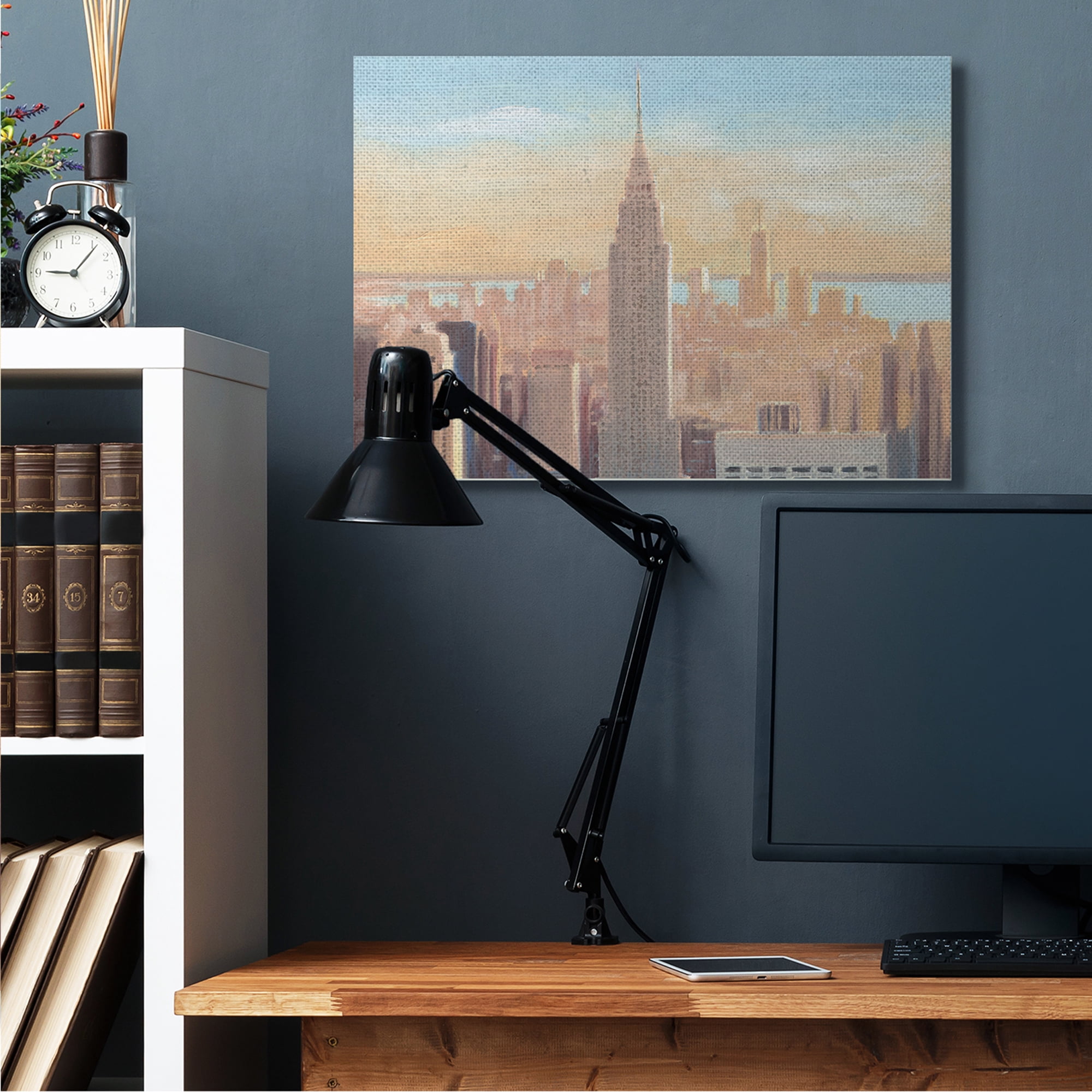 Stupell Industries Manhattan Cityscape at Dawn Urban Architecture Canvas Wall Art, 30 x 40, Design by James Wiens