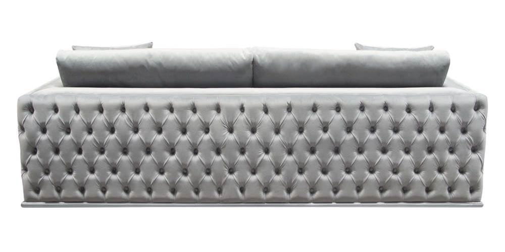 Envy Platinum Grey Velvet Tufted Sectional - Las Vegas Furniture Store, Modern Home Furniture