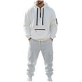 thumbnail image 2 of Havenre Mens Hoodie Tracksuit Set 2 Pieces Athletic Fleece Hooded Sweatsuit Casual Outfit Sets Long Sleeve 1/4 Zip up Drawstring Pullover Sweatshirt and Joggers Sweatpants with Multi-Pockets XXL, 2 of 10