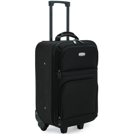 Elite Luggage Meander — 19.5" Carry-On Rolling Suitcase Travel Luggage with Protective Foam Padding Black