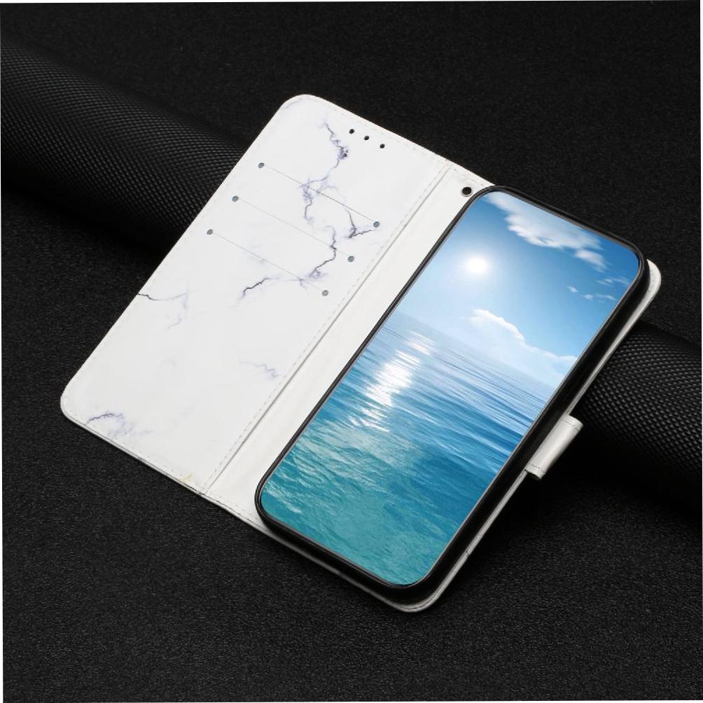 Flip Case for Tecno Spark Go 2023 Magnetic Pu Leather Wallet Marble Pattern Card Slots Holder Full Protection