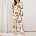 thumbnail image 2 of Pajama Sets for Women 2 Pcs, Potato Countryside Button Down Long Sleeve Sleepwear Lounge PJ Sets, 2 of 6