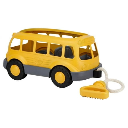Green Toys Pull n Play School Bus Wagon – pretend play motor skills kids toy vehicle. no bpa phthalates pvc. dishwasher safe 100% recycled plastic