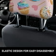 thumbnail image 4 of Kdxio Cupcakes and Donuts Pattern Print 2 Piece Car Head Rest Covers Set Auto Front/Rear Seats Headrest Cover Universal Fit Most Cars,Sedan, SUV, 4 of 9