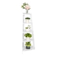 thumbnail image 5 of 5 Tier Corner Ladder Shelf, Industrial Corner Bookshelf, Modern Corner Shelf Indoor Plant Stand for Living Room, Home, Office, Balcony (White), 5 of 8