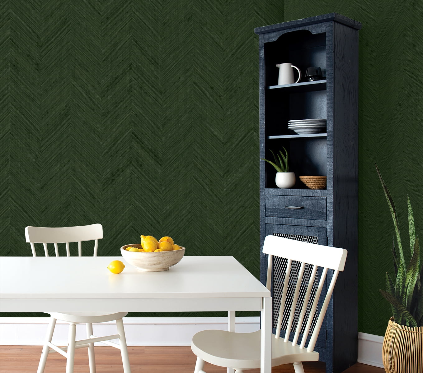 NextWall Green Chevron Stripe Peel and Stick Wallpaper
