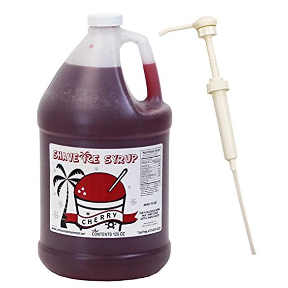 Shave Ice Syrups Gallon W/Pump (Cherry)