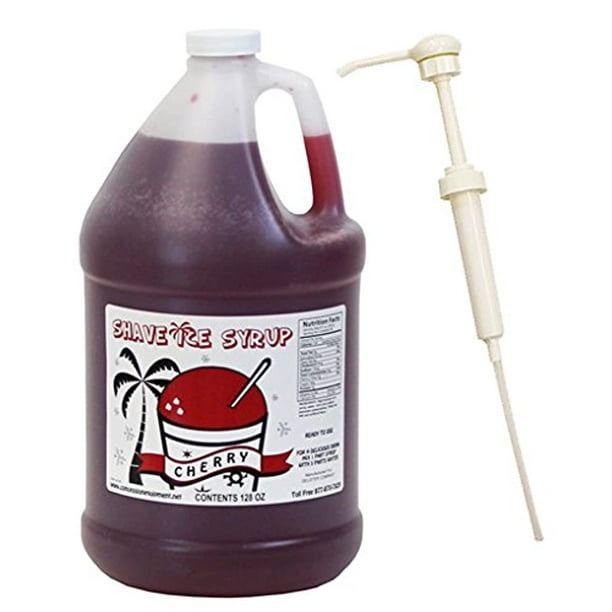Shave Ice Syrups Gallon W/Pump (Cherry) - Walmart.com - Walmart.com