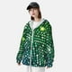 thumbnail image 3 of Fotbe Green Disco Lights Chaqueta con Protección Solar UPF 50+ para Hombre y Mujer, Camisa con Capucha y Bolsillos-Medium, 3 of 7