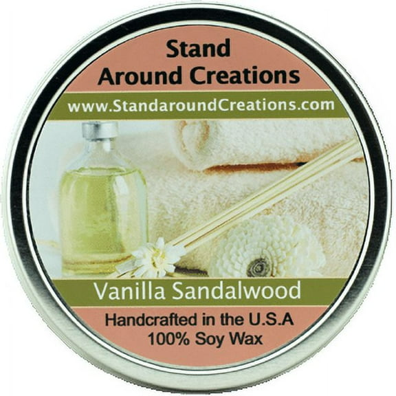VANILLA SANDALWOOD TIN 16-OZ. ALL NATURAL SOY CANDLE