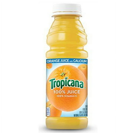 Tropicana 100% Orange Juice with Calcium 15.2 oz Plastic Bottles - Pack of 12