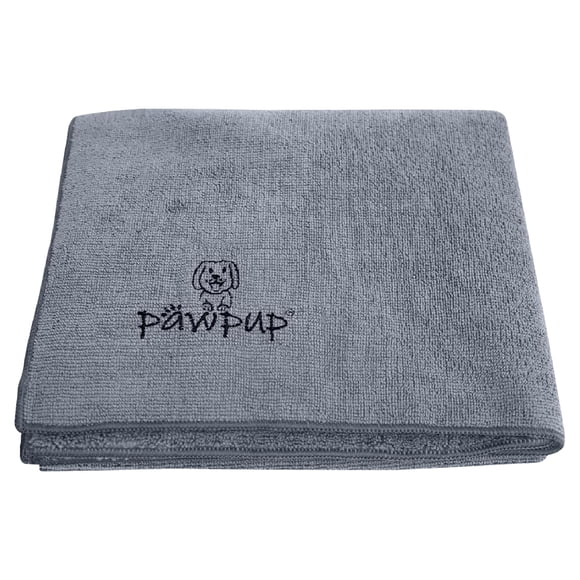 Toalla para perros PAWPUP 140 x 71 cm de microfibra gris con bolsillos