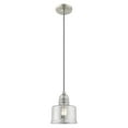 thumbnail image 4 of Livex Lighting  Art Glass 1-Light Brushed Nickel Mini Pendant - 6.75"Dia. x 9.5"-80"Adj. H, 4 of 5