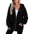 thumbnail image 5 of ONLYSHE Women's Zip Up Hoodies Oversized Fleece Long Sleeve Sweatshirts Casual Fall Jacket Coat with Pocket(S-3XL), 5 of 6