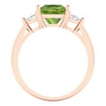 thumbnail image 4 of 2.32 ctw 3 Stone Anniversary Ring for Women | Princess Cut Natural Peridot | Hyperallergenic Solid 18K Rose Gold, 4 of 5