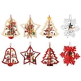 thumbnail image 3 of 8 Piezas Pequeños Colgantes de Navidad de Madera, Adornos de Árbol de Navidad 3d Decoración Colgante de Madera, Decoración de Árbol de Navidad de Madera, Decoración de Navidad de Madera, 3 of 5