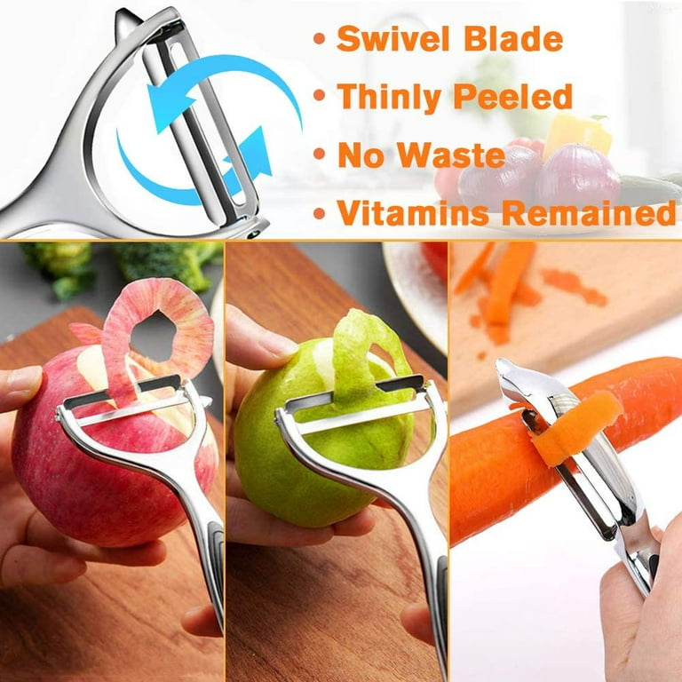 Stainless Steel Peeler Kitchen Vegetable Peeler Fruit Vegetable  Peeler Rotary Peeler for Home Kitchen Carrots Potatoes Peeling Tools(5  Pieces): Home & Kitchen