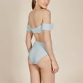 thumbnail image 2 of Inadays Women's Off Shoulder Bikini Sets High Cut Bandeau Bathing Suits High Waisted Two Pieces Swimsuit Sexy Swimwear, Blue, M, 2 of 6