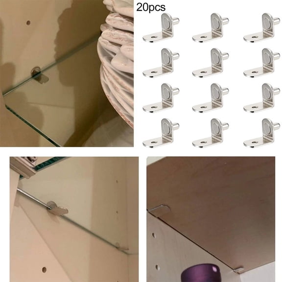 20Pcs Metal Shelf Brackets Support Pegs 5Mm Pin for Cabinet Bookcase Furniture Iron Shelf Studs 19X16X12.8Cm Durable Anti-Corrosion Shelf Separator Hardware